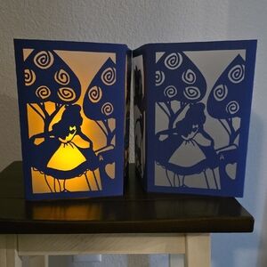 Navy Blue Papercut Lantern Accents with Bird Design
